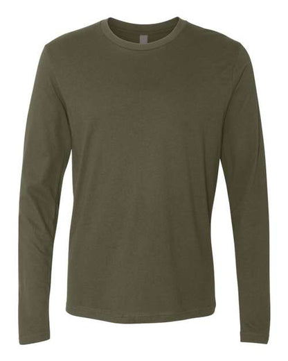 Next Level Unisex Cotton Long Sleeve Tee - Military Green Front