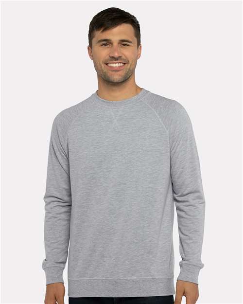 Next Level Unisex Laguna Raglan Crewneck Sweatshirt - Model Front