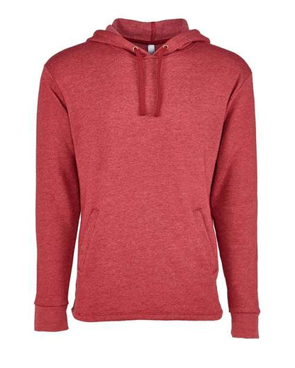 Next Level Unisex Malibu Welt Pocket Hoodie Sweatshirt - Heather Cardinal Front