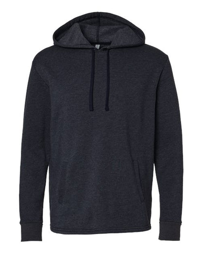 Next Level Unisex Malibu Welt Pocket Hoodie Sweatshirt - Heather Midnight Navy Front