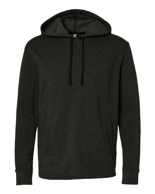 Next Level Unisex Malibu Welt Pocket Hoodie Sweatshirt - Heather Black Front
