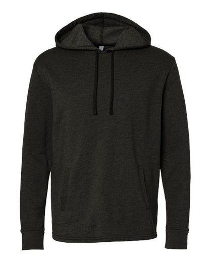 Next Level Unisex Malibu Welt Pocket Hoodie Sweatshirt - Heather Black Front