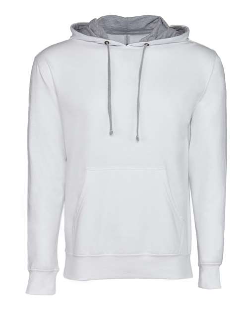 Next Level Unisex Laguna Hoodie Sweatshirt - White/ Heather Grey Front