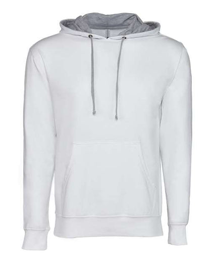 Next Level Unisex Laguna Hoodie Sweatshirt - White/ Heather Grey Front