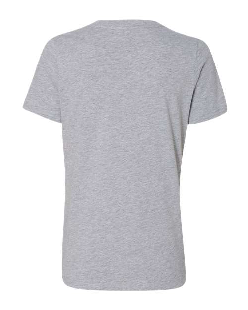 BELLA + CANVAS Women's Relaxed Heather CVC V-Neck Tee - Back