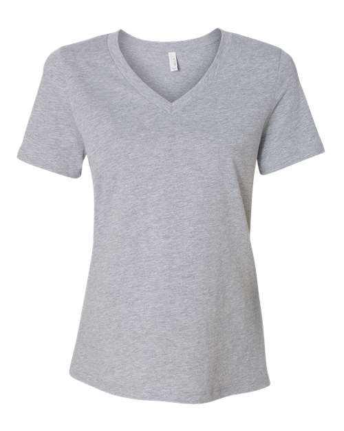 BELLA + CANVAS Women's Relaxed Heather CVC V-Neck Tee - Athletic Heather Front