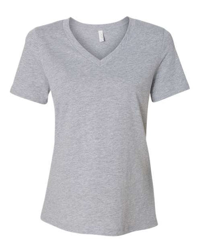 BELLA + CANVAS Women's Relaxed Heather CVC V-Neck Tee - Athletic Heather Front