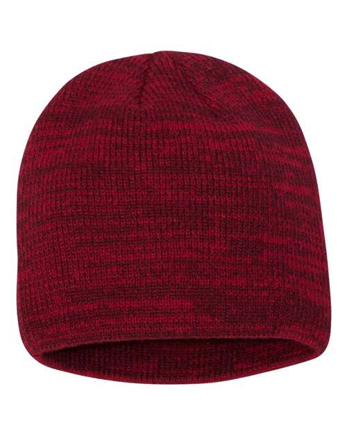 Sportsman 8" Marled Beanie - Red/ Maroon Front