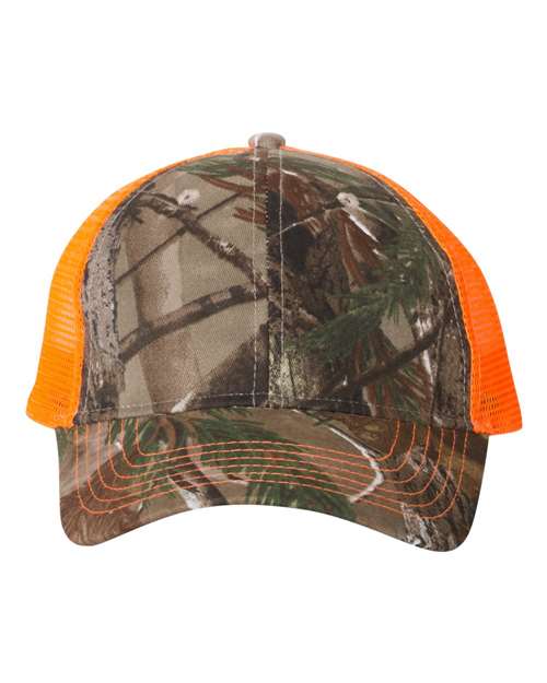Kati Licensed Camo Mesh Back Cap - Realtree AP/ Neon Orange Front