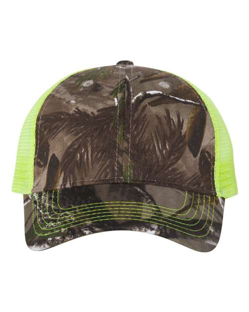 Kati Licensed Camo Mesh Back Cap - Realtree AP/ Neon Yellow Front