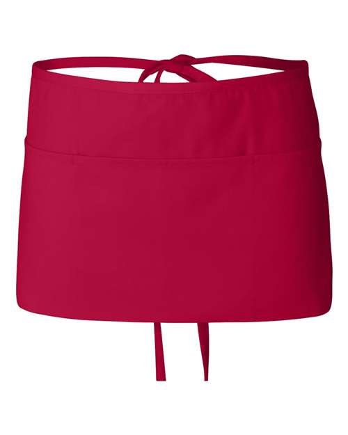 Q-Tees Waist Apron with Pockets - Red Front