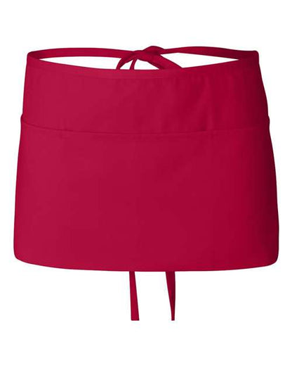 Q-Tees Waist Apron with Pockets - Red Front