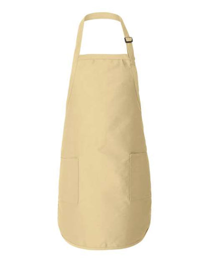 Q-Tees Full-Length Apron with Pockets - Natural Front