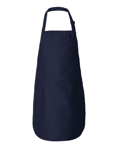 Q-Tees Full-Length Apron with Pockets - Navy Front