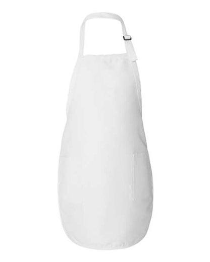 Q-Tees Full-Length Apron with Pockets - White Front
