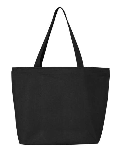 Q-Tees 25L Zippered Tote - Black Front