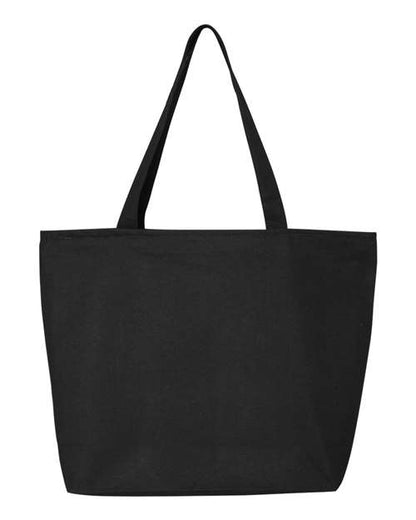 Q-Tees 25L Zippered Tote - Black Front