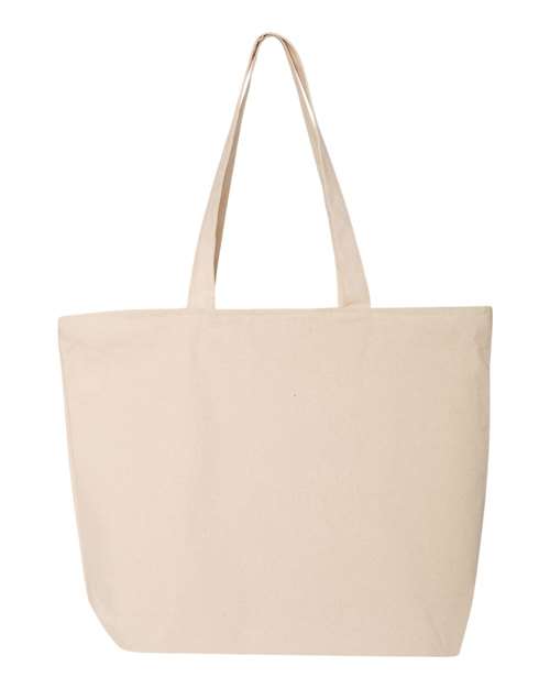 Q-Tees 25L Zippered Tote - Natural Front