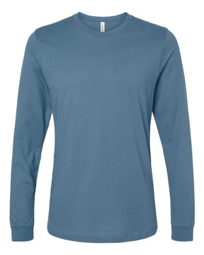 BELLA + CANVAS Unisex Jersey Long Sleeve Tee - Steel Blue Front