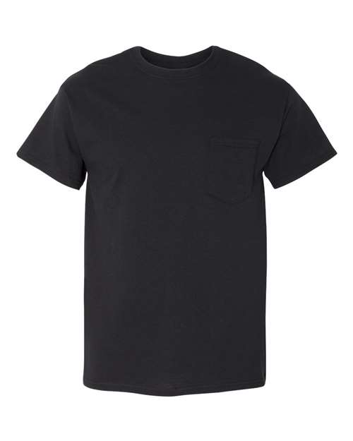 Unisex Heavy Cotton™ Pocket T-Shirt - Black Front