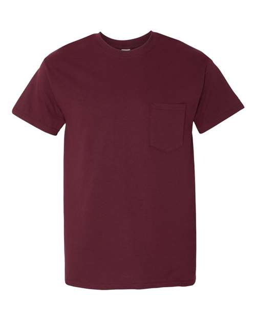 Gildan Unisex Heavy Cotton™ Pocket T-Shirt - Maroon Front