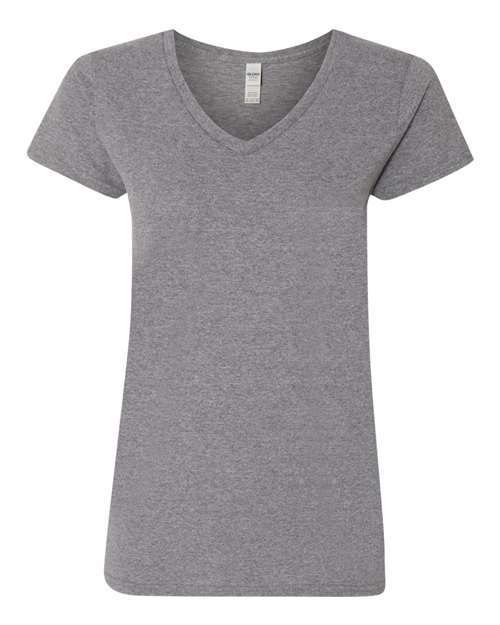 Gildan Women's Heavy Cotton™ V-Neck T-Shirt - Graphite Heather Front