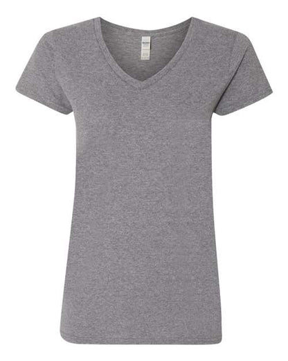 Women's Heavy Cotton™ V-Neck T-Shirt - Graphite Heather Front