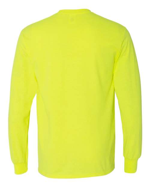Unisex Heavy Cotton™ Long Sleeve T-Shirt - Safety Green Back