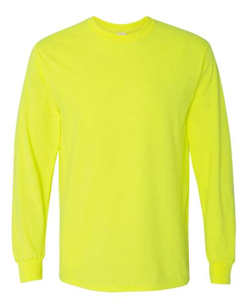 Unisex Heavy Cotton™ Long Sleeve T-Shirt - Safety Green Front