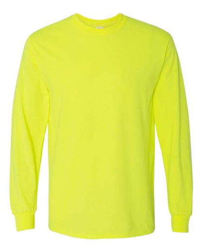 Unisex Heavy Cotton™ Long Sleeve T-Shirt - Safety Green Front