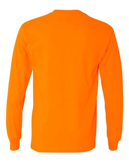Unisex Heavy Cotton™ Long Sleeve T-Shirt - Safety Orange Back