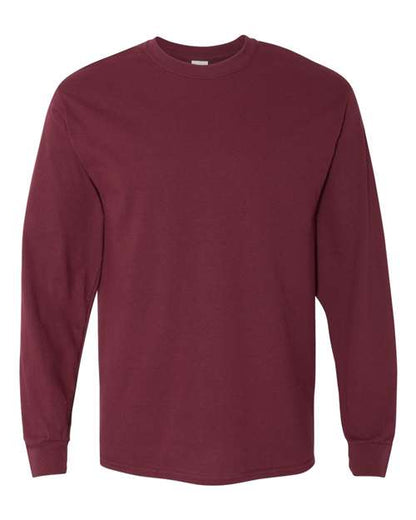Unisex Heavy Cotton™ Long Sleeve T-Shirt - Maroon Front