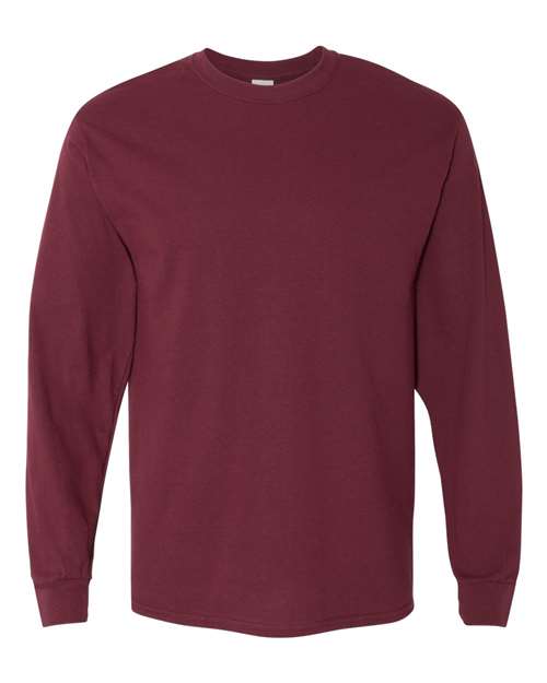 Unisex Heavy Cotton™ Long Sleeve T-Shirt - Maroon Front
