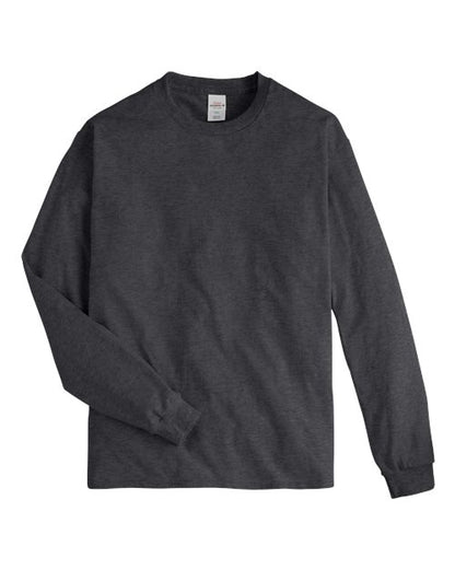 Hanes Unisex Authentic Long Sleeve T-Shirt - Charcoal Heather Front