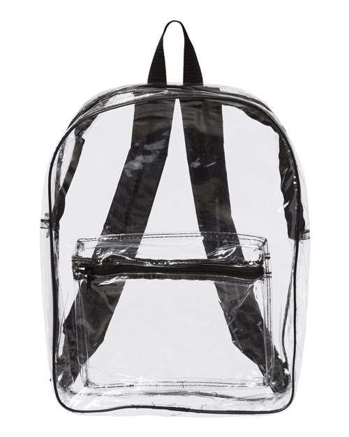Liberty Bags Clear PVC Backpack - Black Front