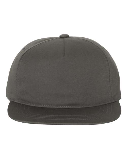 YP Classics Lightly-Structured Five-Panel Snapback Cap - Charcoal Front