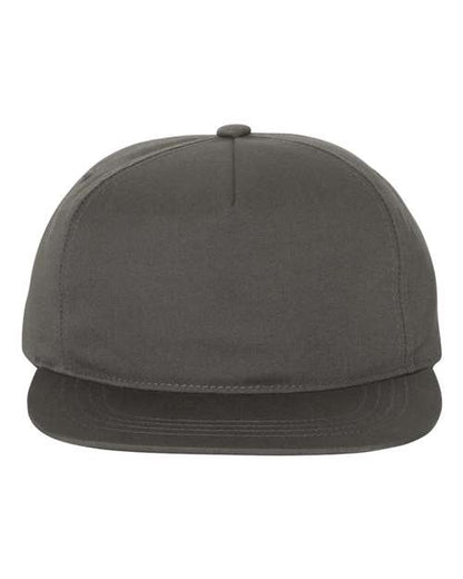YP Classics Lightly-Structured Five-Panel Snapback Cap - Charcoal Front