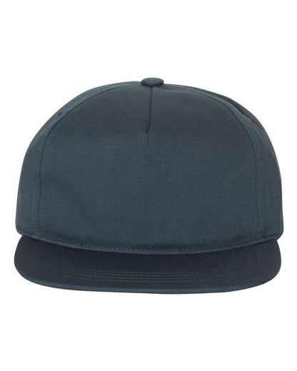 YP Classics Lightly-Structured Five-Panel Snapback Cap - Navy Front