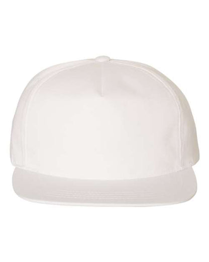 YP Classics Lightly-Structured Five-Panel Snapback Cap - White Front