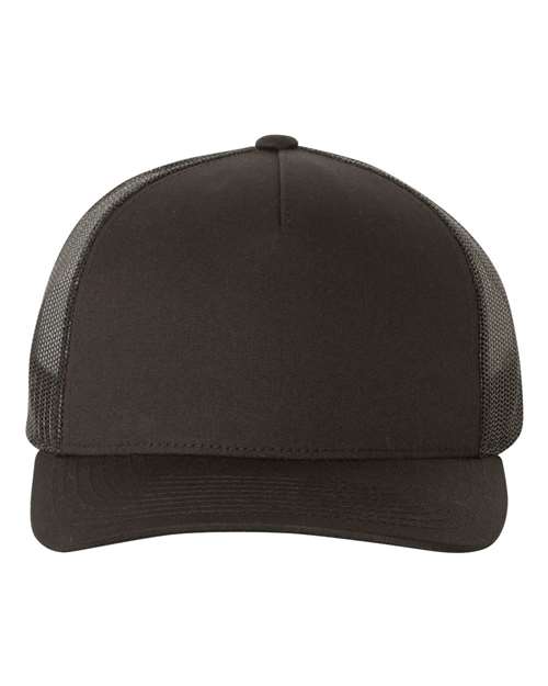YP Classics Five-Panel Retro Trucker Cap - Black Front