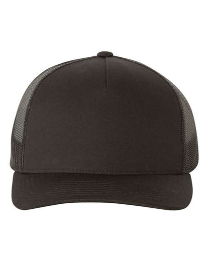 YP Classics Five-Panel Retro Trucker Cap - Black Front