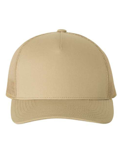 YP Classics Five-Panel Retro Trucker Cap - Khaki Front