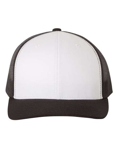 YP Classics Retro Trucker Cap - Black/ White/ Black Front