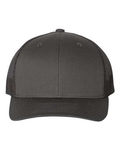 YP Classics Retro Trucker Cap - Charcoal/ Black Front