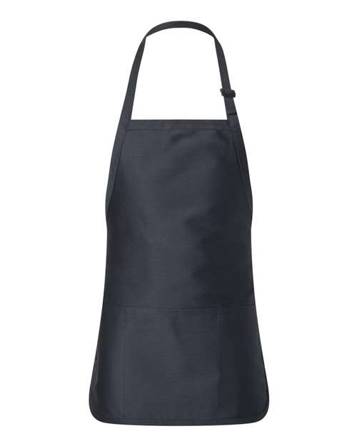 Q-Tees Full-Length Apron with Pouch Pocket - Navy Front