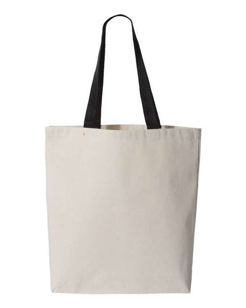 Q-Tees 11L Canvas Tote with Contrast-Color Handles - Back