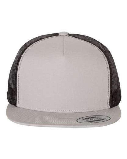 YP Classics Classic Five-Panel Trucker Cap - Silver/ Black Front