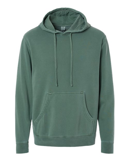 Independent Trading Co. Unisex Midweight Pigment-Dyed Hooded Sweatshirt - Pigment Alpine Green Front