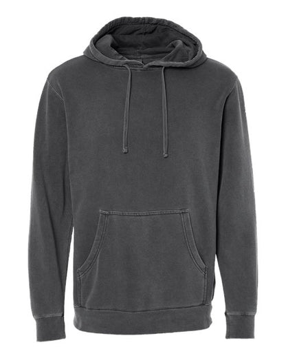 Independent Trading Co. Unisex Midweight Pigment-Dyed Hooded Sweatshirt - Pigment Black Front