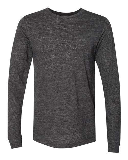 BELLA + CANVAS Unisex Jersey Long Sleeve Tee - Charcoal Black Slub Front